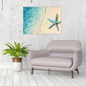 Sklenený obraz - Hviezdica na pláži (70x50 cm)