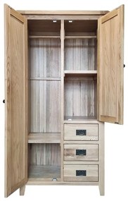 Šatníková skriňa na šaty s 3 zásuvkami 90x54x180 cm