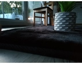Kusový koberec RABBIT DELUXE - čierny - imitácia králičej kožušiny