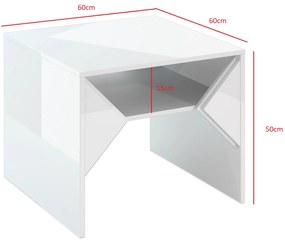 Konferenčný stolík Tonfir (svetlosivá + lesk biely). Vlastná spoľahlivá doprava až k Vám domov. 1055258