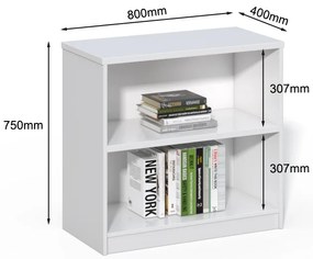 Nízky kancelársky regál Houseland Prime Line 01 80 cm biely