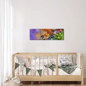 Obraz - letný piknik (s hodinami) (90x30 cm)
