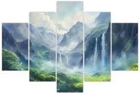 Obraz - Údolie vodopádov (150x105 cm)