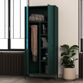 Šatníková skriňa FLAVIO, 800 x 1850 x 450 mm, Modern: fľaškovo zelená farba