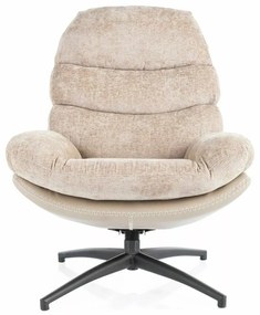Otočné designové lounge křeslo GISELLE starorůžové/béžové