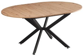 Rozkladací jedálenský stôl 120 AMERO (dub artisan + čierna) (pre 4-6 osôb). Vlastná spoľahlivá doprava až k Vám domov. 1091463