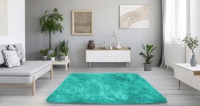 Protišmykový koberec SHAGGY svetlomodrý