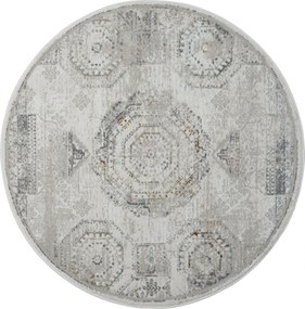 Kusový koberec My Kazak CA60042 creme kruh, 120x120 (priemer) kruh, šedá, chodba / predsieň, My Flair