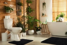 Kúpeľňový koberček SYNERGY glamour / lurex, čierny