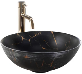 Rea, Umývadlo na dosku REA Stella Black Marble Brush, REA-U9086