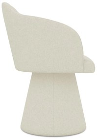 Krémovobiele čalúnené jedálenské kreslo Kanoa – Makamii