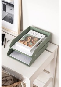 Zelené kartónové organizéry v súprave 5 ks na dokumenty Holger Canvas Paper Laminate – Bigso