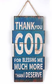 Drevená Ceduľa Thank You God
