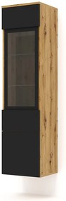 Vitrína Aurora 150 (dub artisan + matná čierna). Akcia -21%. Vlastná spoľahlivá doprava až k Vám domov. 1124844