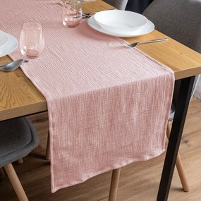 Biante Mušelínový behúň na stôl MSN-078 Púdrovo ružový 35x180 cm