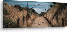 Obraz - Na chodníku (s hodinami) (90x30 cm)