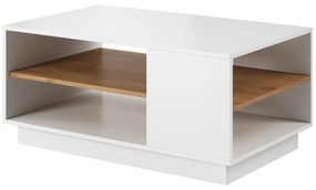 Konferenčný stolík, biela/dub craft zlatý, TRIO