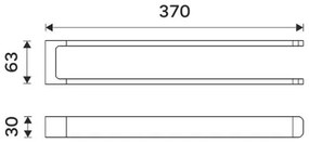 NIMCO MAC 29098-90 - Nástenný vešiak na uteráky MAYA 37 cm matná čierna