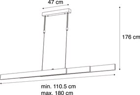 Nastaviteľná závesná lampa čierna vrátane stmievateľného LED - Lamba