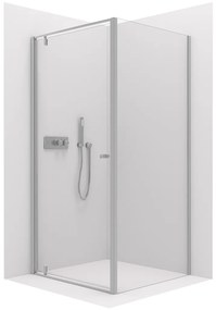 Cerano Ferri, krídlový sprchovací kút 80(dvere) x 80(stena) x 195 cm, 6mm číre sklo, chrómový profil, CER-CER-427438