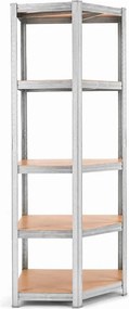 Regál 180x90x40 cm rohový pozinkovaný 5-polícový, nosnosť 875 kg