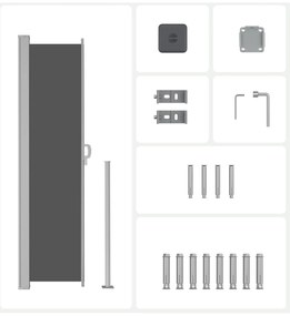 Boční markýza DELL 160x350 cm tmavě šedá