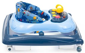 Detské chodítko Baby Mix s volantom a silikónovými kolieskami tmavomodrá