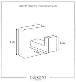 CERANO - Nástenný vešiak na uteráky Alto - čierna matná, CER-CER-479308
