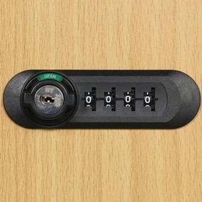 Šatníková skrinka S1 s lavičkou, 2 oddiely, 1875 x 600 x 500/800 mm, demont, mechanický kódový zámok, laminované dvere, dub prírodný