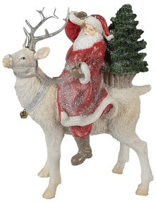 Vianočná dekorácia socha Santa na sobíkovi - 20*11*26 cm