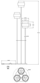 Globo 15560S - Stojacia lampa MILLEY 3xE27/60W/230V