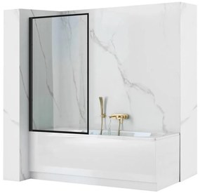 REA-K7390 - Vaňová zástena LAGOS 140x80 cm čierna/číra