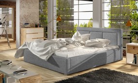 NABBI Branco 200 čalúnená manželská posteľ s roštom svetlosivá (Sawana 21)