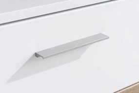 Obývacia stena Caracas kombi 333, dub / biely lesk, s osvetlením