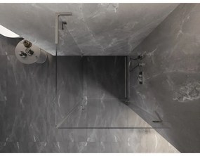 Mexen Lunar-B L výklopný sprchový kút pravý 70 x 70 cm, číre sklo, brúsená oceľ, 832L-070-070-97-00-P