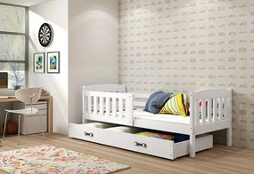 Detská posteľ KUBUS P1 + ÚP + matrac + rošt ZADARMO, 90x200, bialy, biela