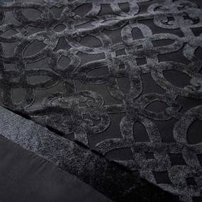 Čierne zamatové obliečky na dvojlôžko 200x200 cm Lattice Cut – Catherine Lansfield