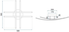 Toolight - Moderné LED stropné svietidlo APP398-C, chrómová, OSW-06914