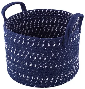 Altom Bavlnený okrúhly košík Dark blue, 28 x 20 cm, pr. 28 cm