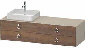 DURAVIT White Tulip závesná skrinka pod umývadlo na dosku (umývadlo vľavo), 4 zásuvky, 1600 x 550 x 408 mm, americký orech masív/taupe matná, WT4995L77600000