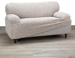 Bielastické poťahy VENEZIA béžová dvojkreslo (š. 120 - 160 cm)