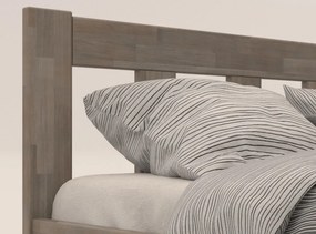 Rohová posteľ so zástenou vpravo Tema P 180x200 cm, šedý buk