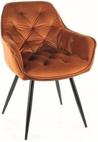 SI Čerešňová zamatová stolička škorica