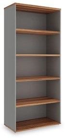 Vysoká skriňa SimpleOffice 80 x 40 x 180 cm, orech vlašský / sivá