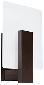 Nástenné svietidlo Lappo, 1x mliečne sklenené tienidlo, drevo vo farbe wenge