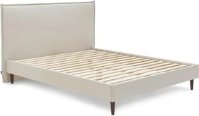 Béžová dvojlôžková posteľ Bobochic Paris Sary Dark, 160 x 200 cm