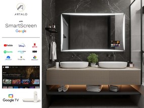 SMART Zrkadlo do kúpeľne s LED osvetlením M5 premium + SmartScreen with Google TV