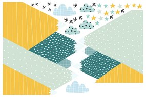 Nástenná samolepka Ambiance Giant Kid Sticker Scandinavian Mountains Ziska