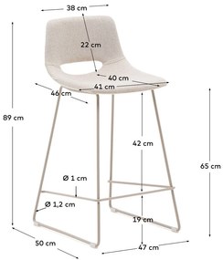 Béžová barová stolička (výška sedadla 65 cm) Zahara – Kave Home