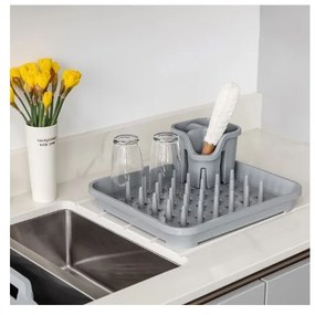 Sivý plastový odkvapkávač 38x33,5 cm Eco Range – Addis